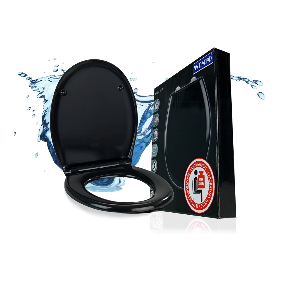 RIETI schwarz WC-Sitz belastbar bis 350 kg