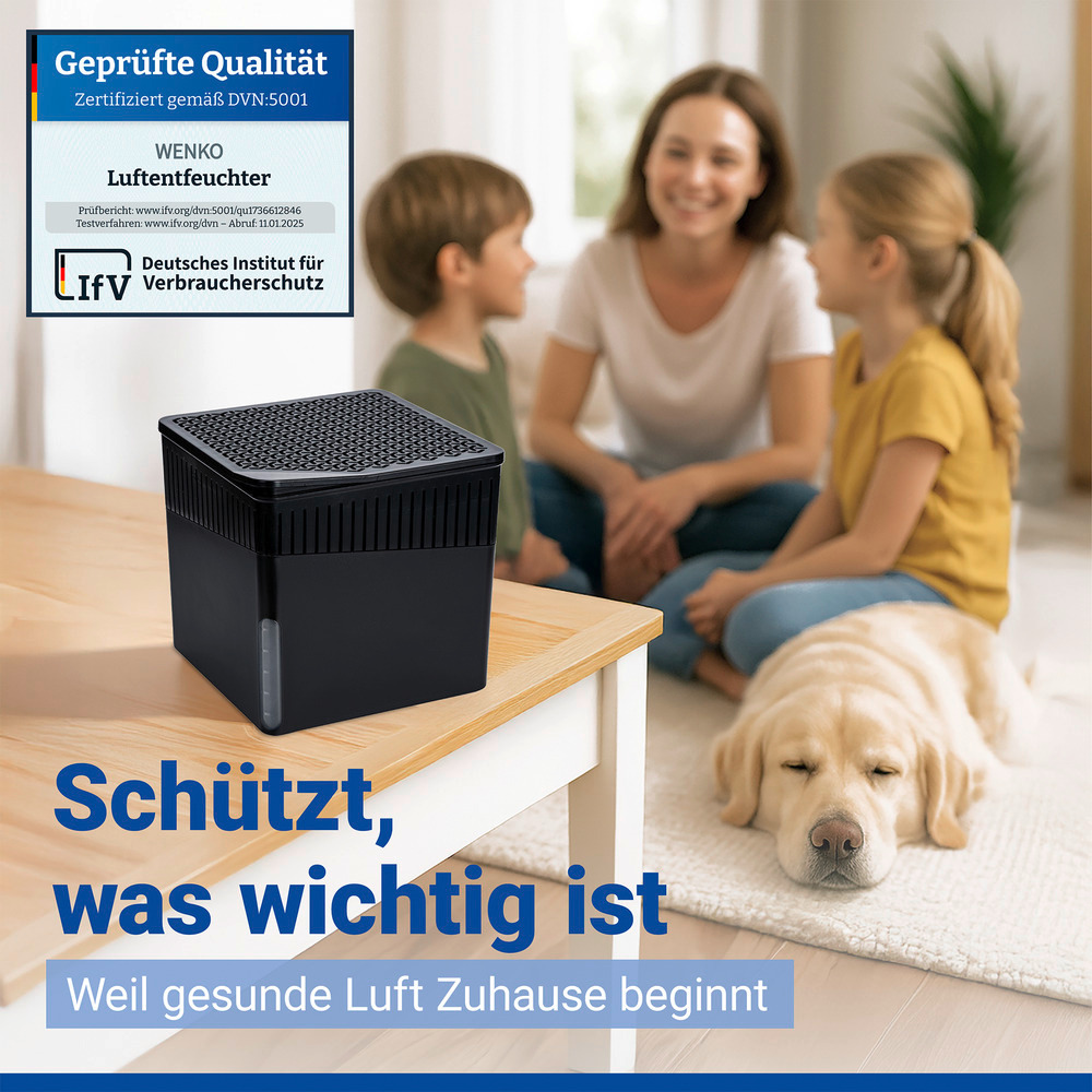 CUBE schwarz Entfeuchter 500g inkl. Granulat, 2er-Set