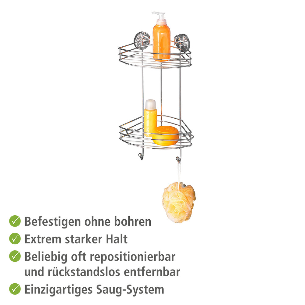 VACUUM-Loc® Eckregal 2 Etagen, ohne Bohren