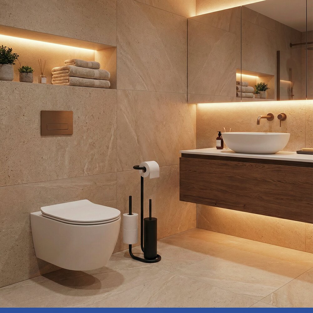 UNIVERSALEO schwarz Stand WC-Garnitur