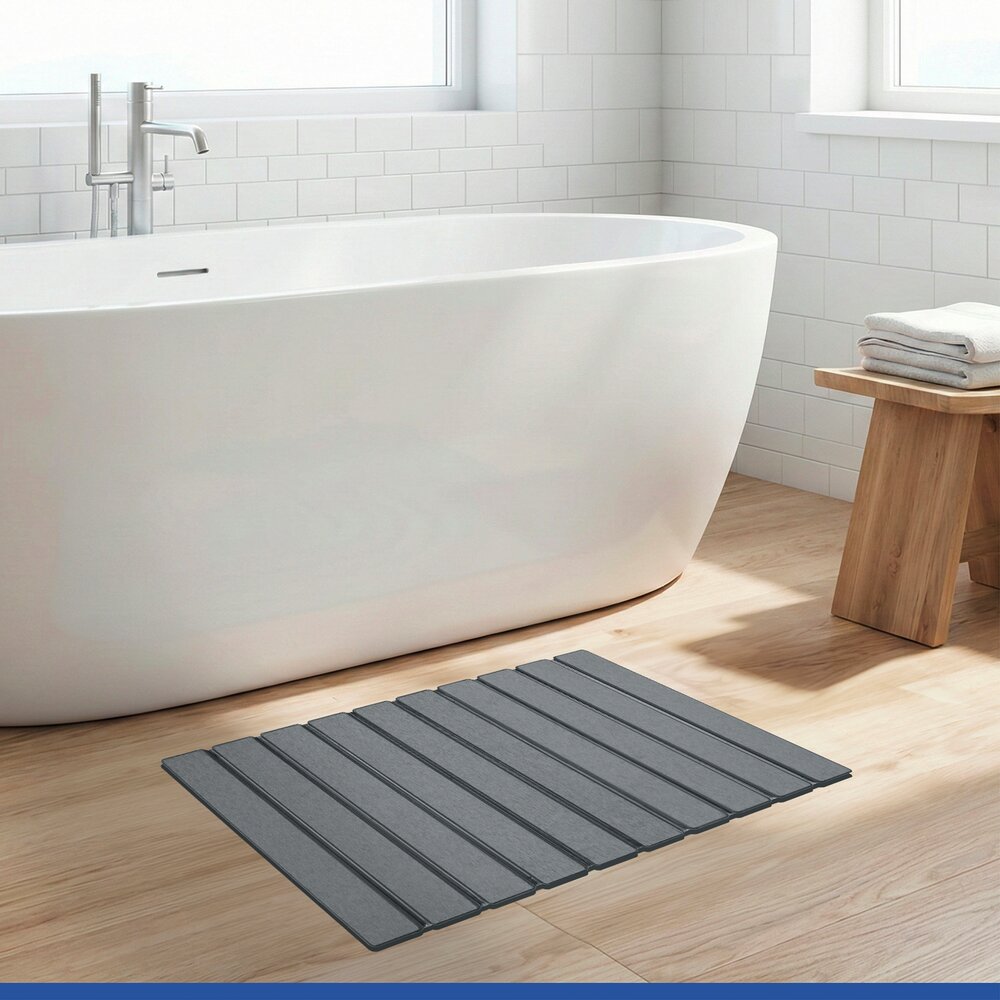 TRITEA grau Badematte schnelltrocknend 55x39cm