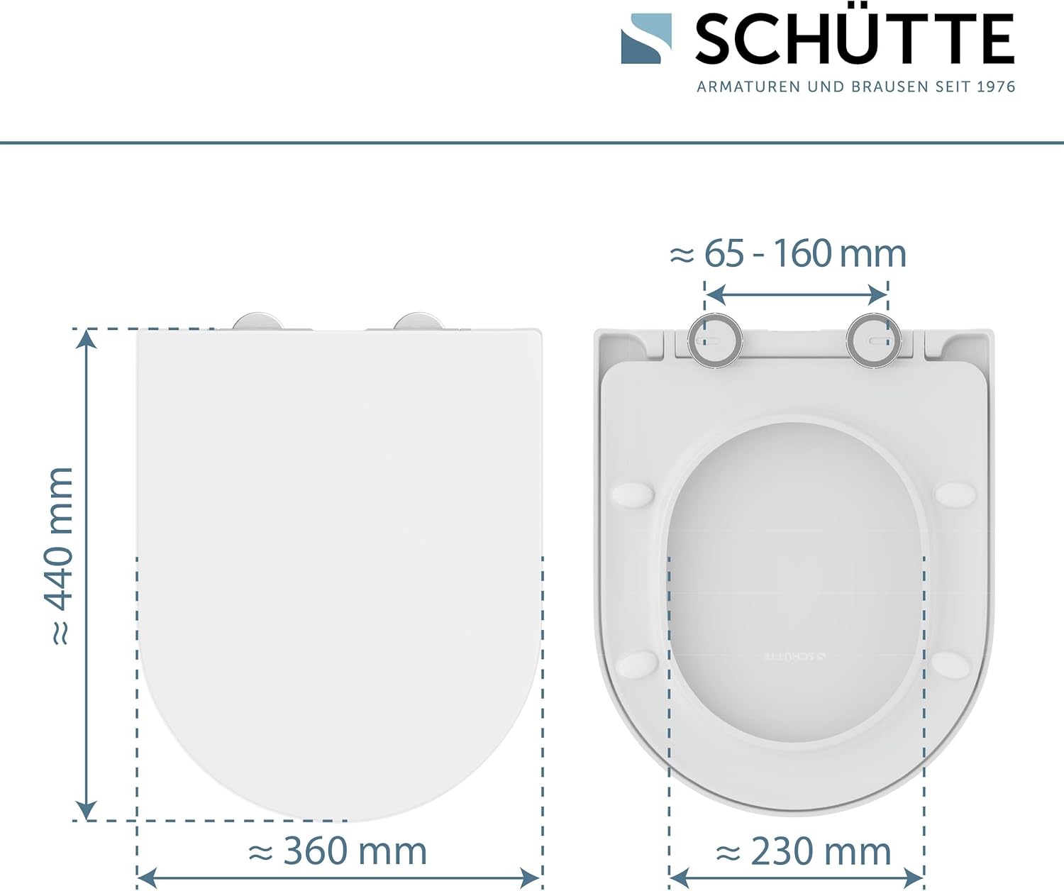 WHITE Premium WC-Sitz D-Form belastbar bis 250 kg
