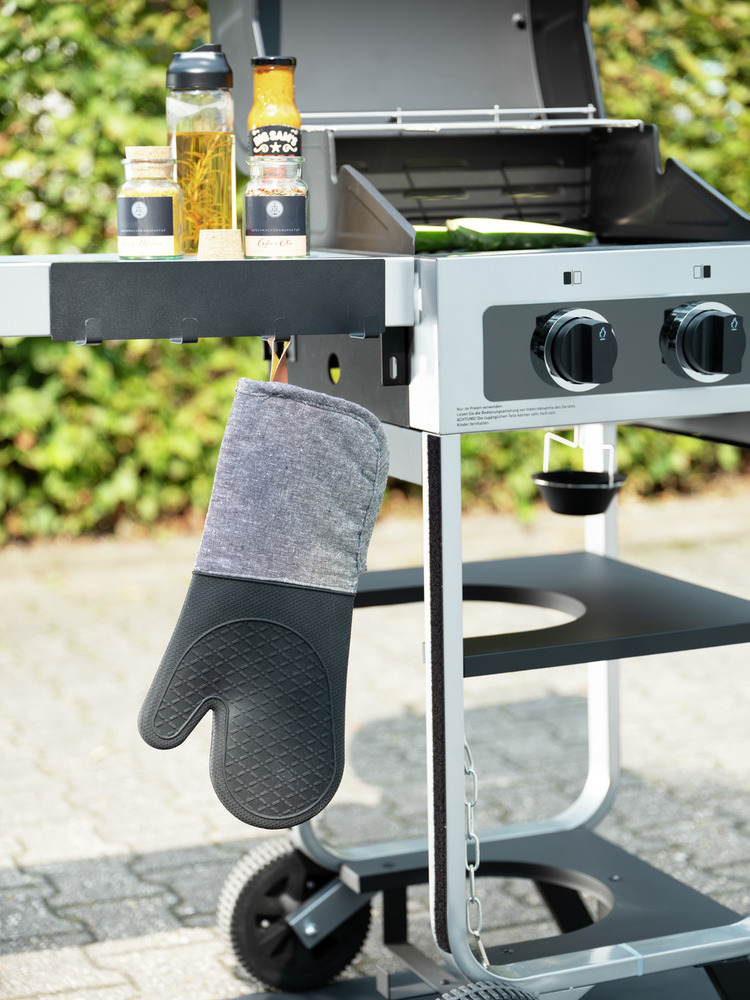 ADA schwarz Topfhandschuhe mit Silikonfläche
