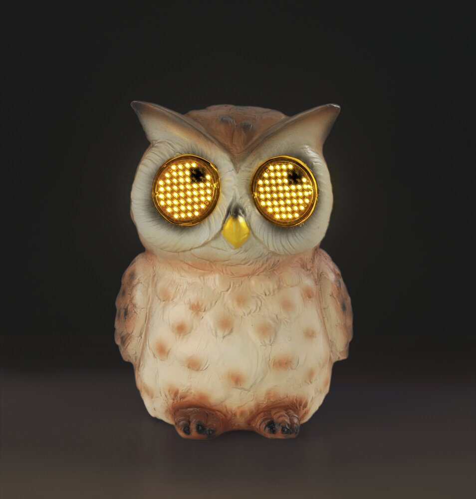LED Gartenfigur Eule Mod. Blinky Eyes