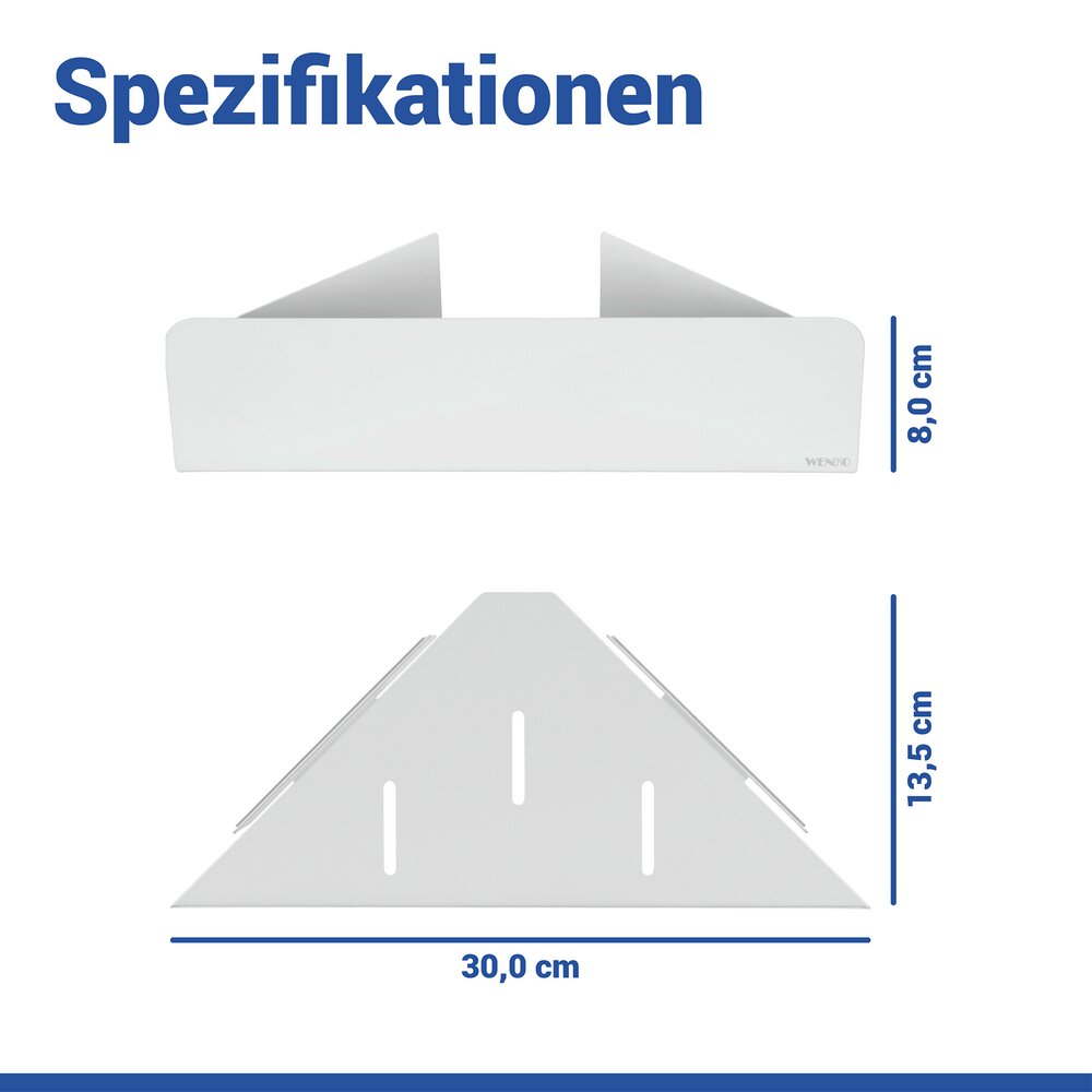 LIZAN weiss Turbo-Loc® Eckablage aus Edelstahl