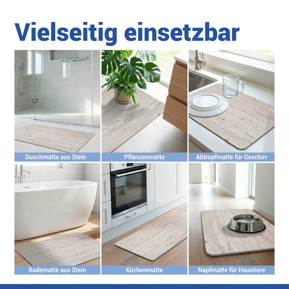 PUNA beige Badematte schnelltrocknend 80x50cm