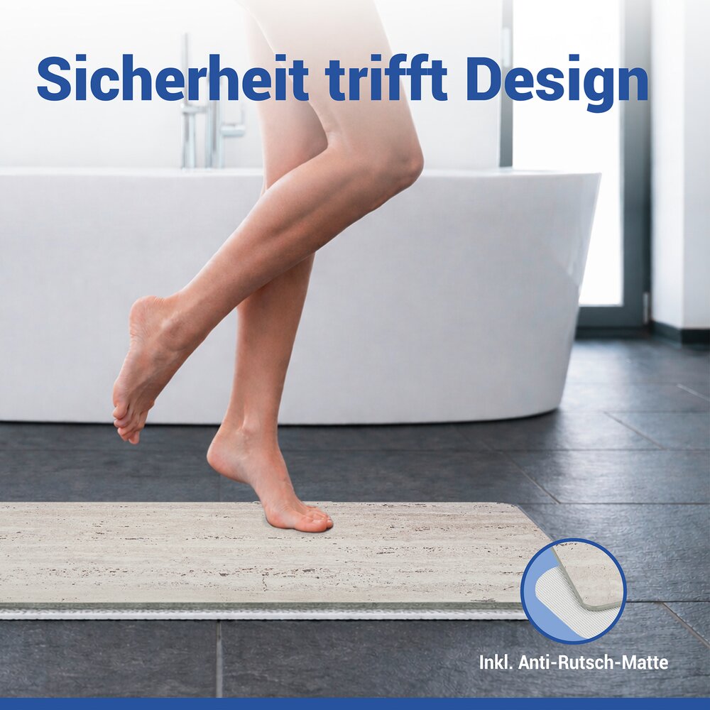 PUNA beige Badematte schnelltrocknend 80x50cm
