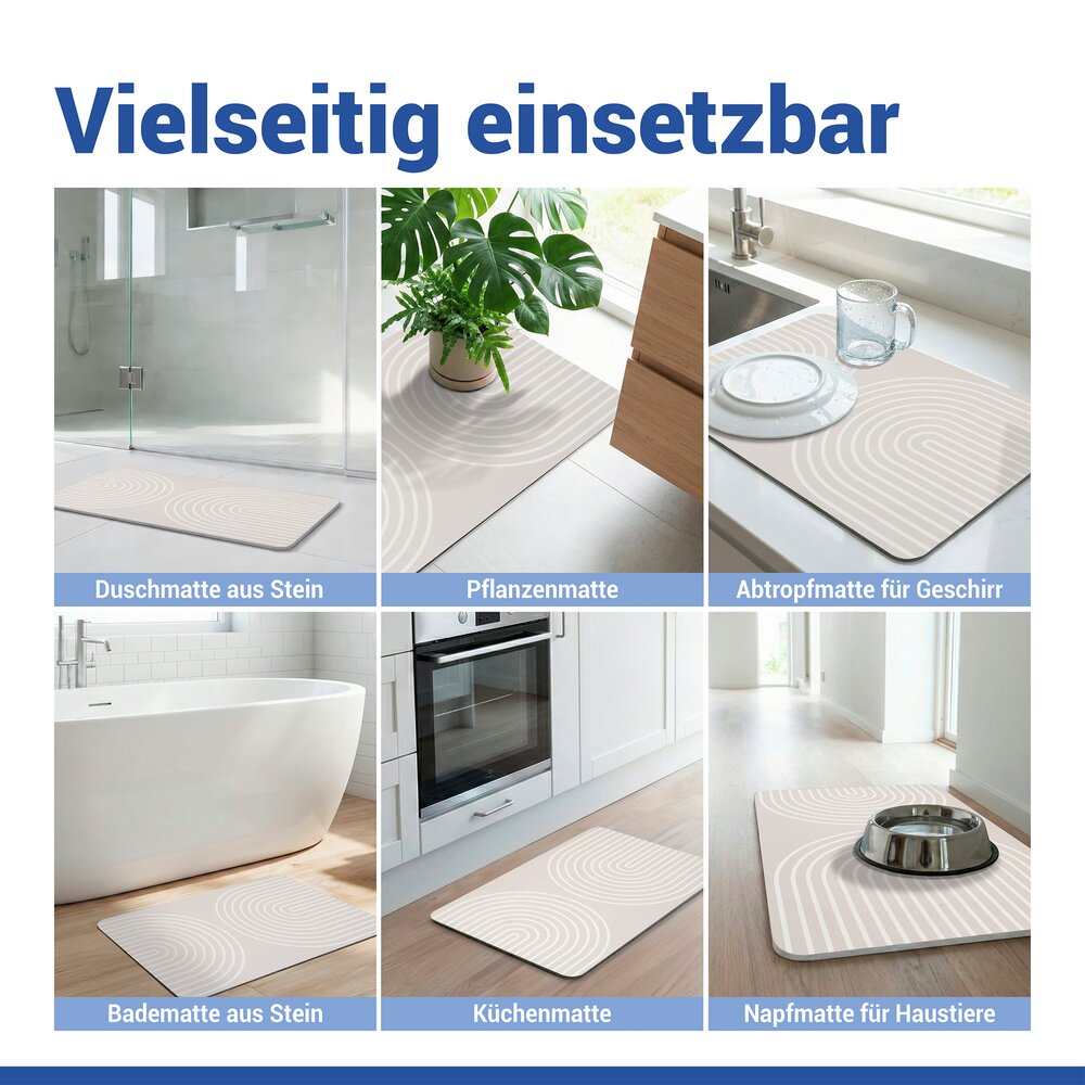NAZCA hellgrau Badematte schnelltrocknend 60x39 cm