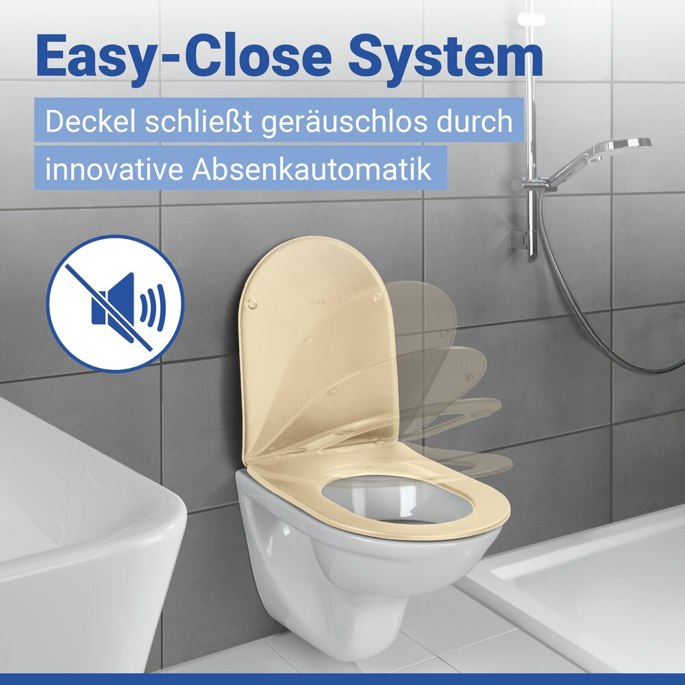 GALATI beige matt WC-Sitz belastbar bis 175 kg