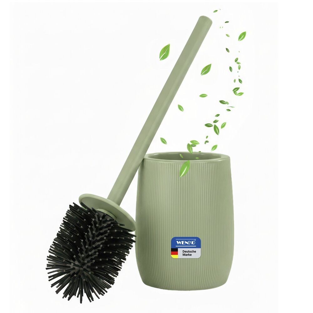 FABLO grün WC-Garnitur, Bürstenkopf aus Silikon