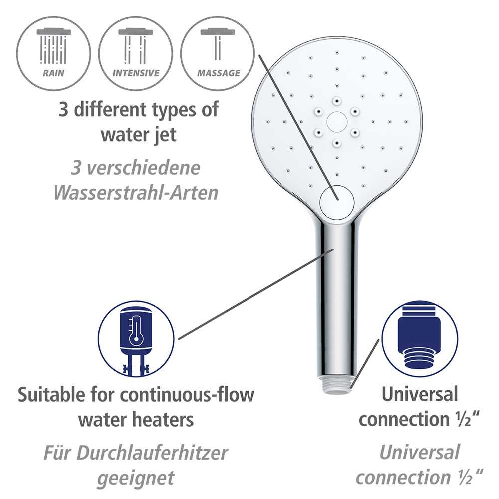 24932100_duschkopf-automatic-cleaning4 AUTOMATIC Cleaning Duschkopf 3 Strahlarten Ø12cm