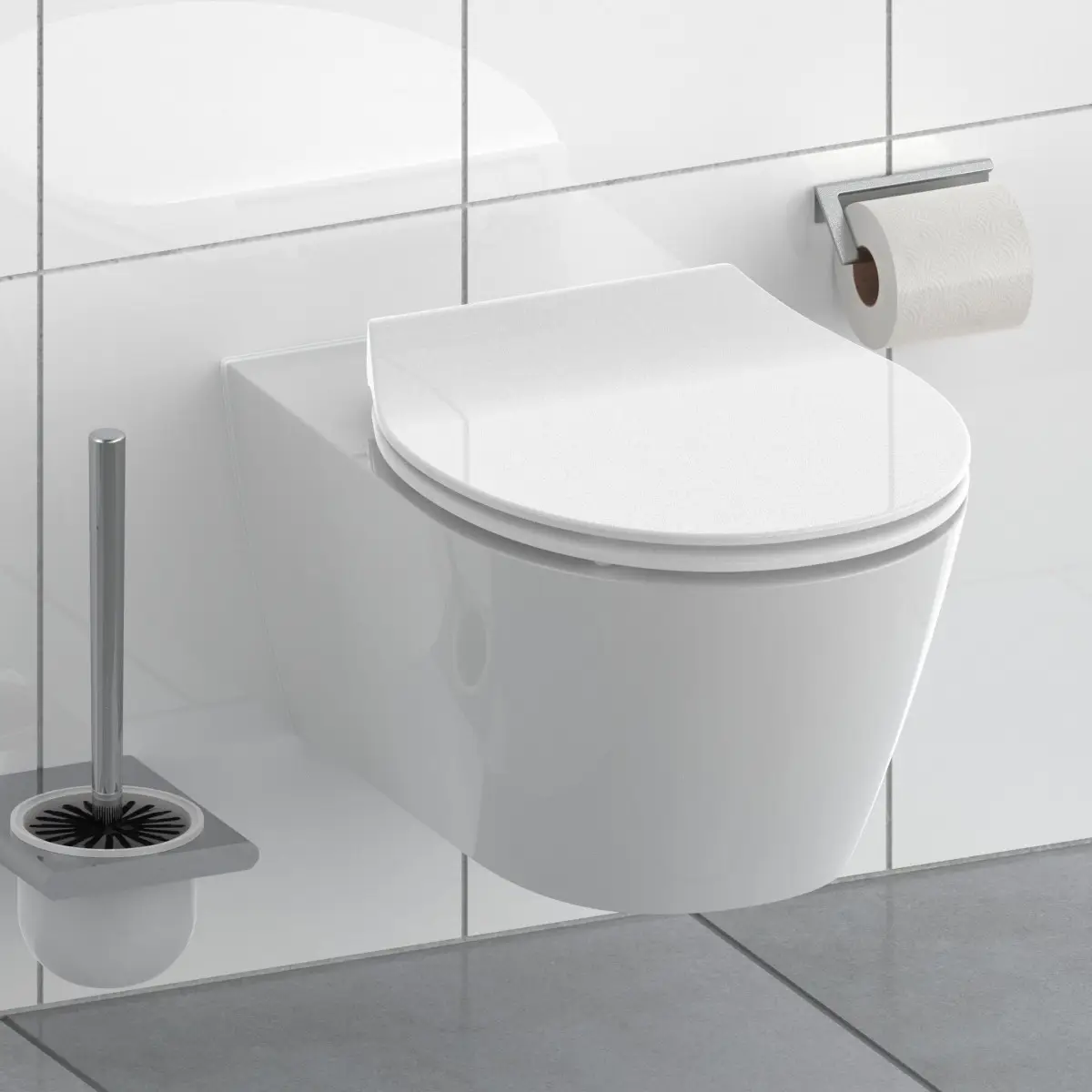 SLIM WHITE WC-Sitz extra-flach mit Absenkautomatik