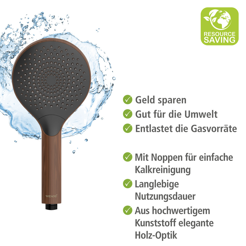 WOOD Wassersparbrause 3 Strahlarten 8 l/min Ø12cm