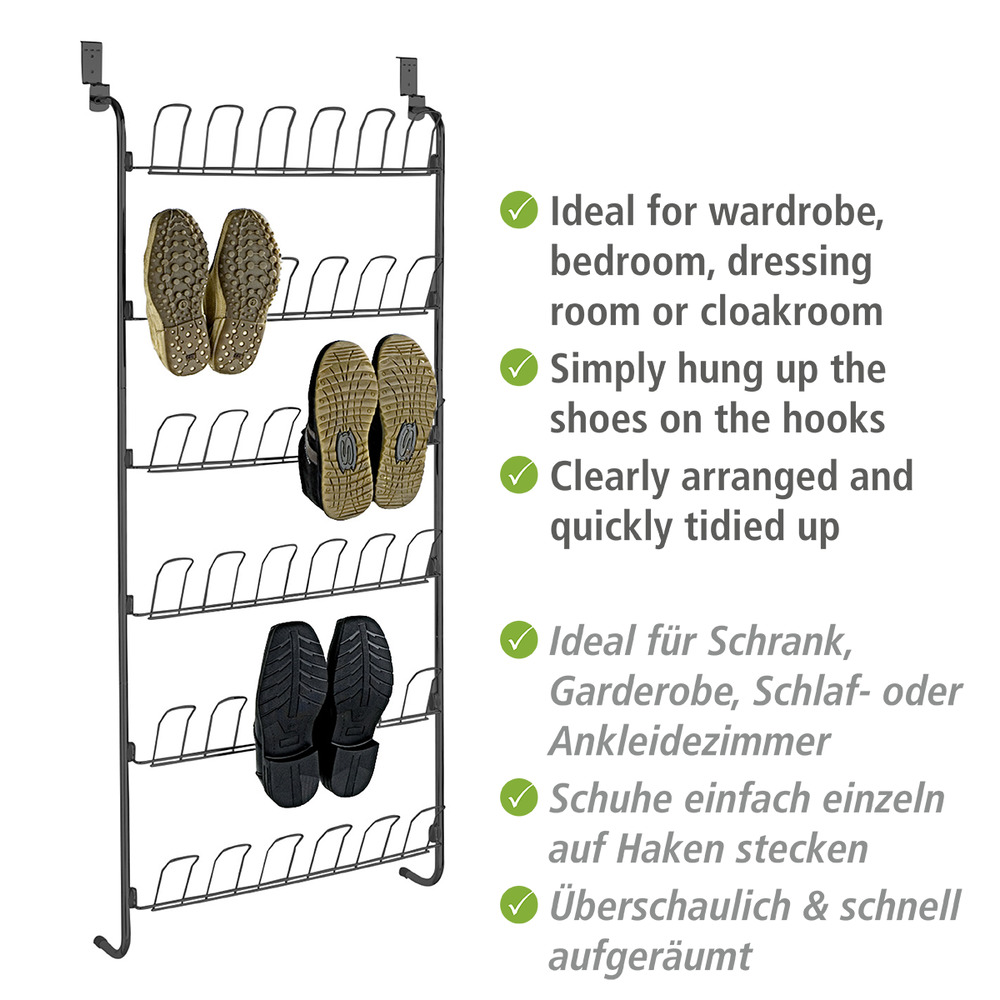 Türregal für Schuhe in schwarz