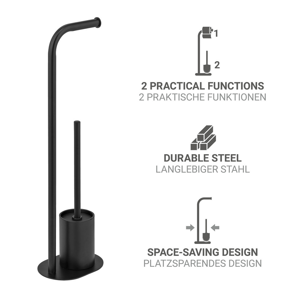 LEVANTE schwarz Stand WC-Garnitur aus Stahl