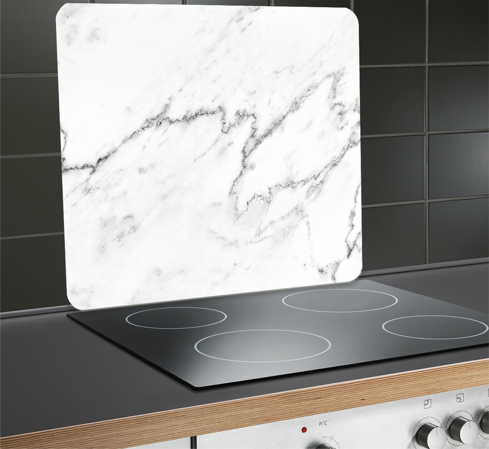 MARMOR weiss Multiplatte 56x50 cm aus Glas MARMOR weiss Multiplatte 56x50 cm aus Glas