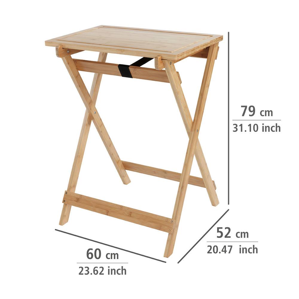 LUGO Klapptisch mit Schneideplatte, Bambus