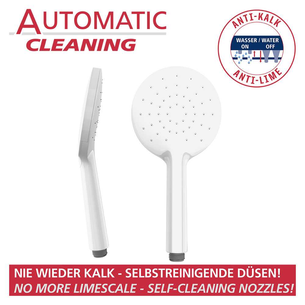 AUTOMATIC Cleaning weiß Duschkopf Ø12 cm