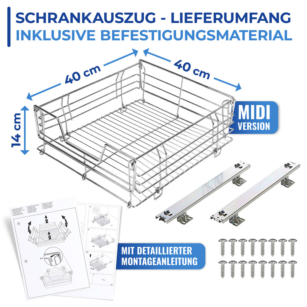 MIDI Schrankauszug aus Metall