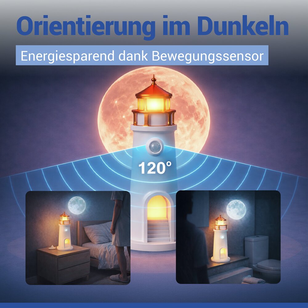 LED Nachtlicht Leuchtturm