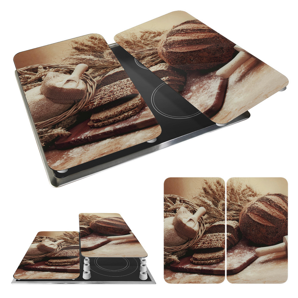 BROT 2er-Set Herdabdeckplatten aus Glas