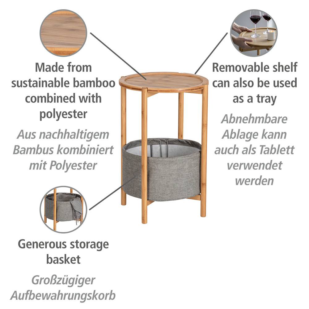 BAHARI Beistelltisch mit Aufbewahrungskorb