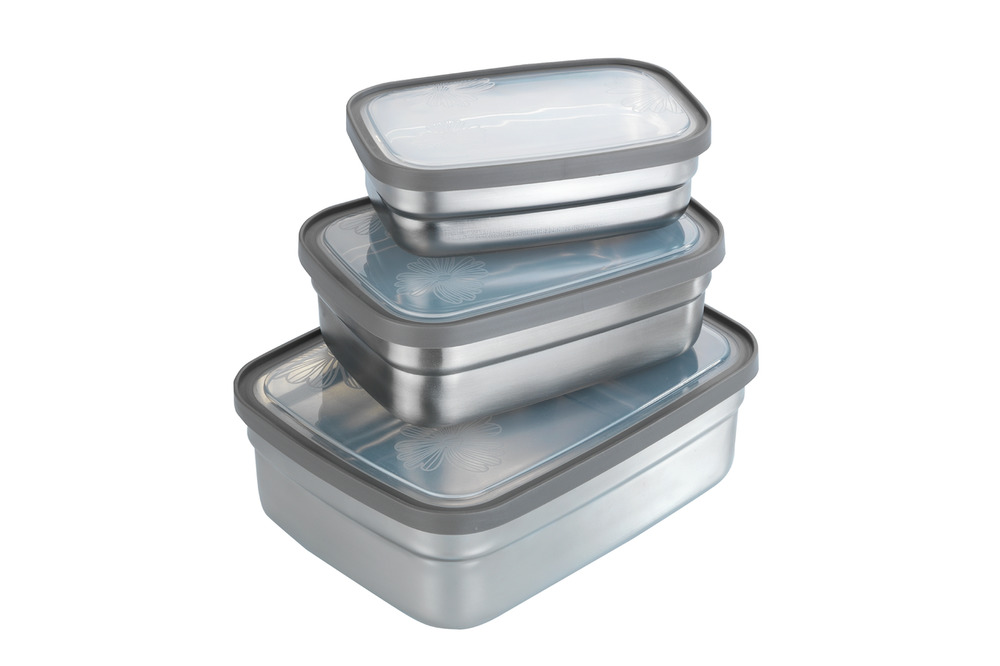LUNCHBOXEN aus Edelstahl, 3er-Set