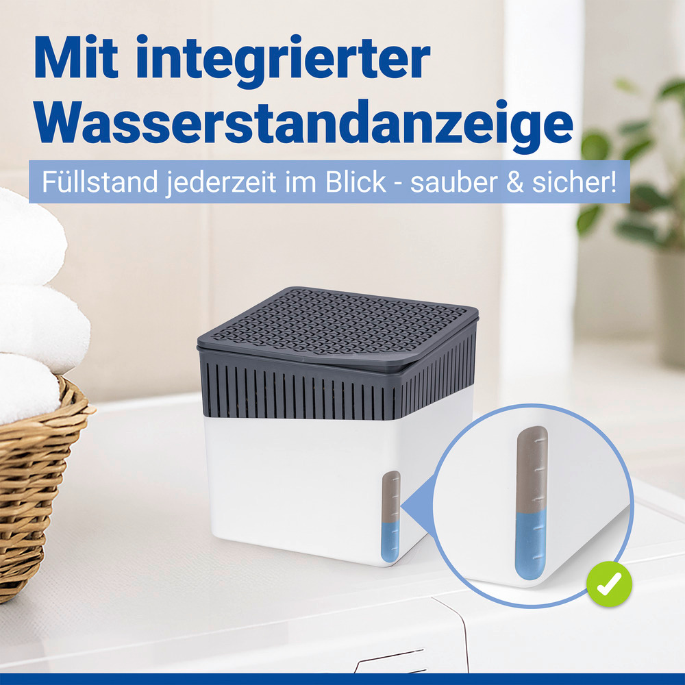 CUBE weiss Entfeuchter + 2x500g Granulat