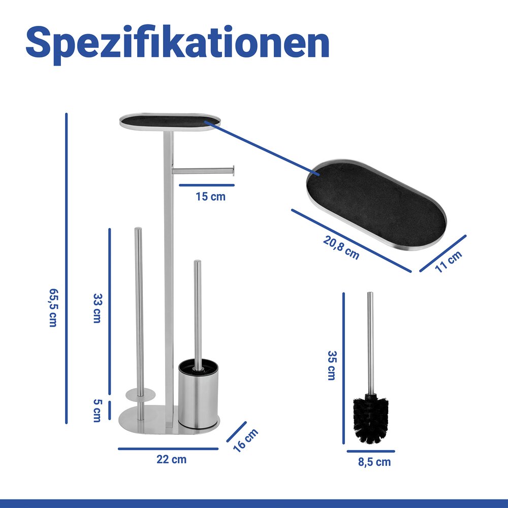 OREA Matt Stand-WC-Garnitur aus Edelstahl