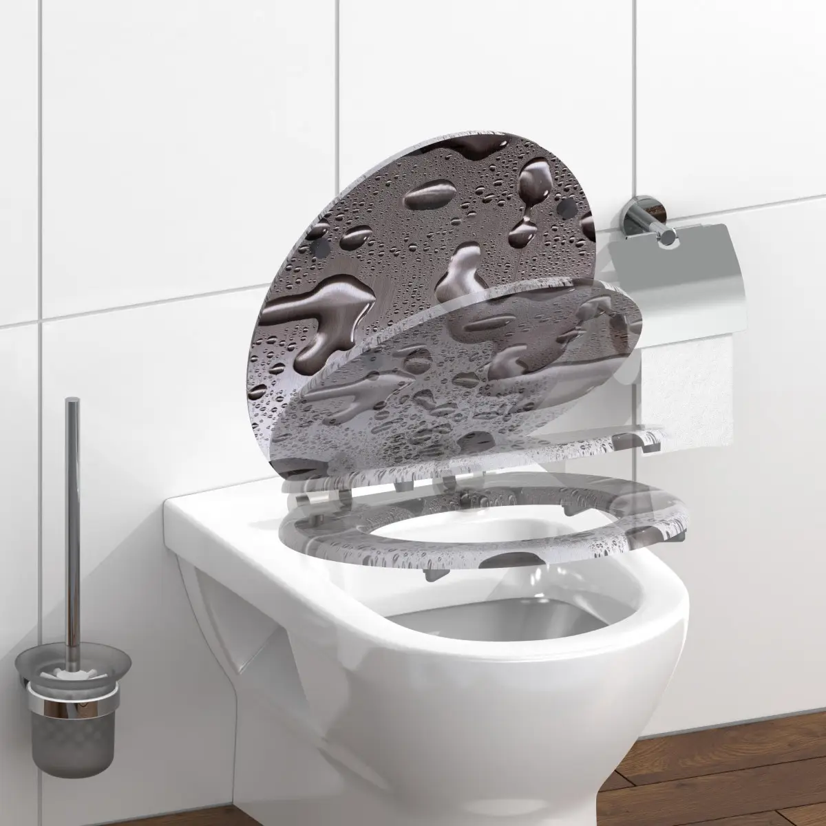 GREY STEEL WC-Sitz mit Absenkautomatik