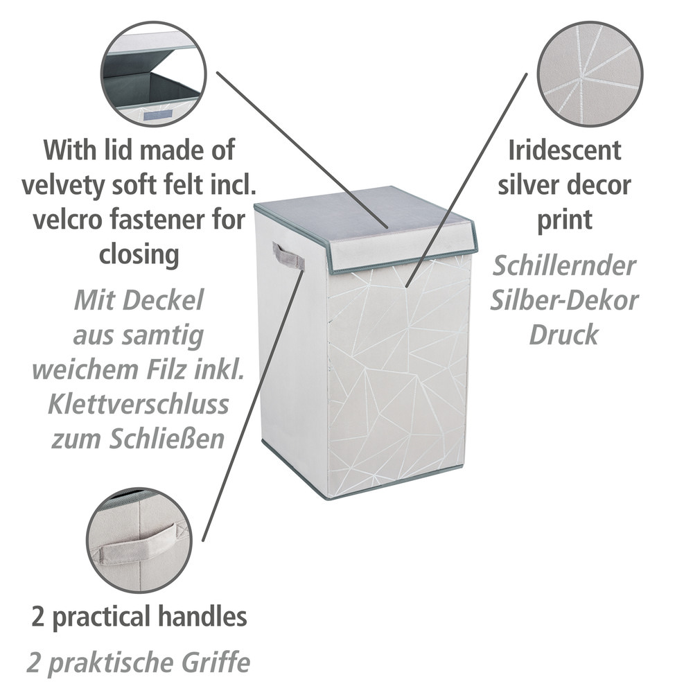 SAMIRA grau Wäschetonne, 68 Liter