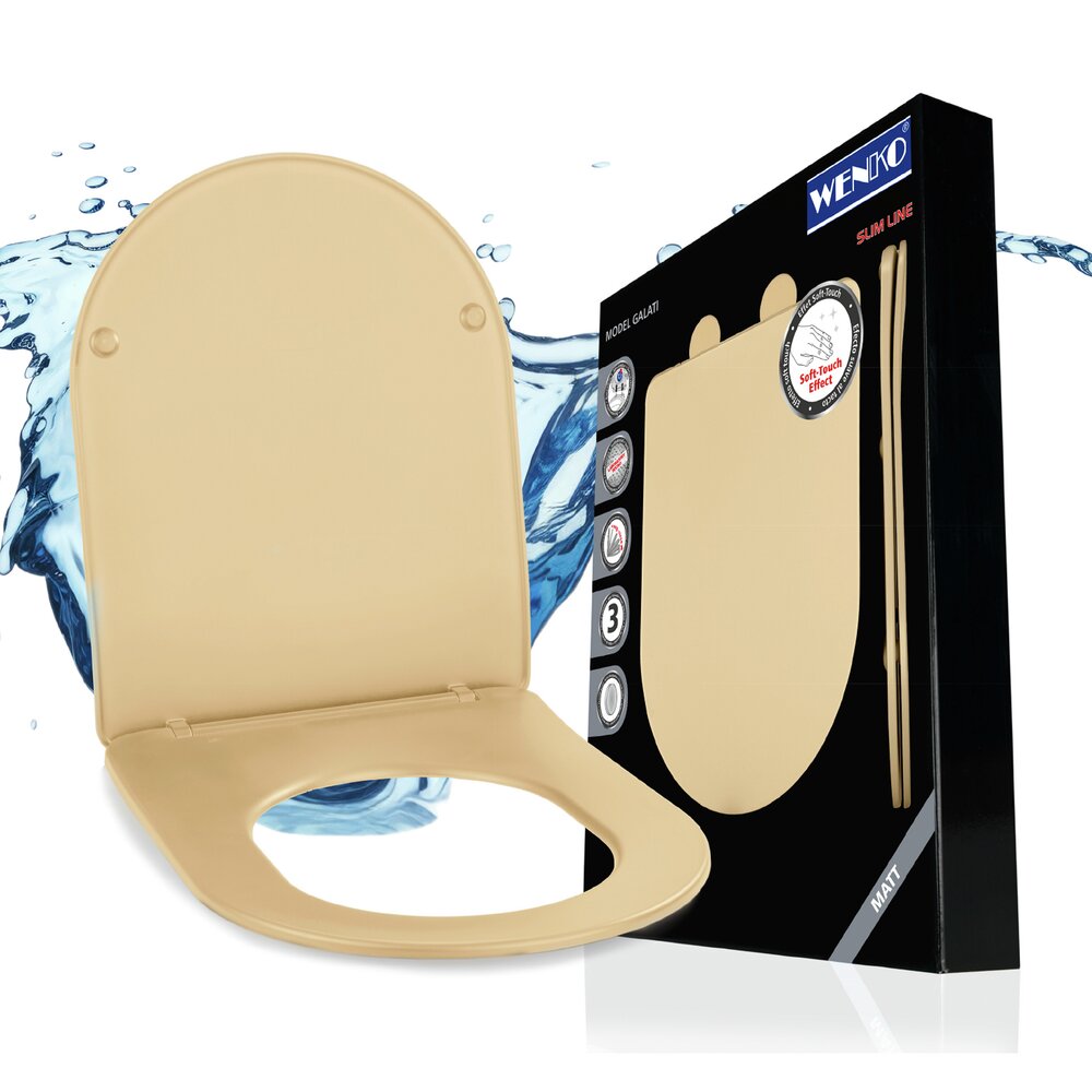 GALATI beige matt WC-Sitz belastbar bis 175 kg