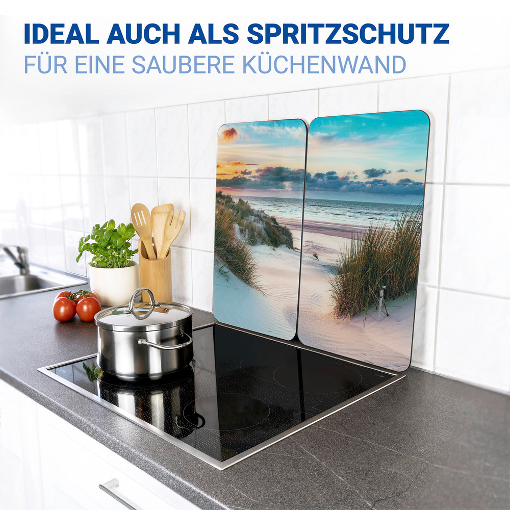 DÜNE 2er-Set Herdabdeckplatten aus Glas