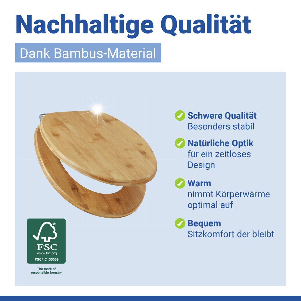 BAMBUSA WC-Sitz belastbar bis 300 kg