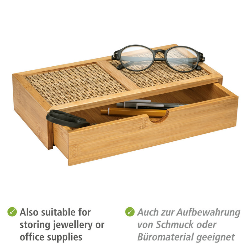 ALLEGRE Box mit Schublade aus Bambus und Rattan