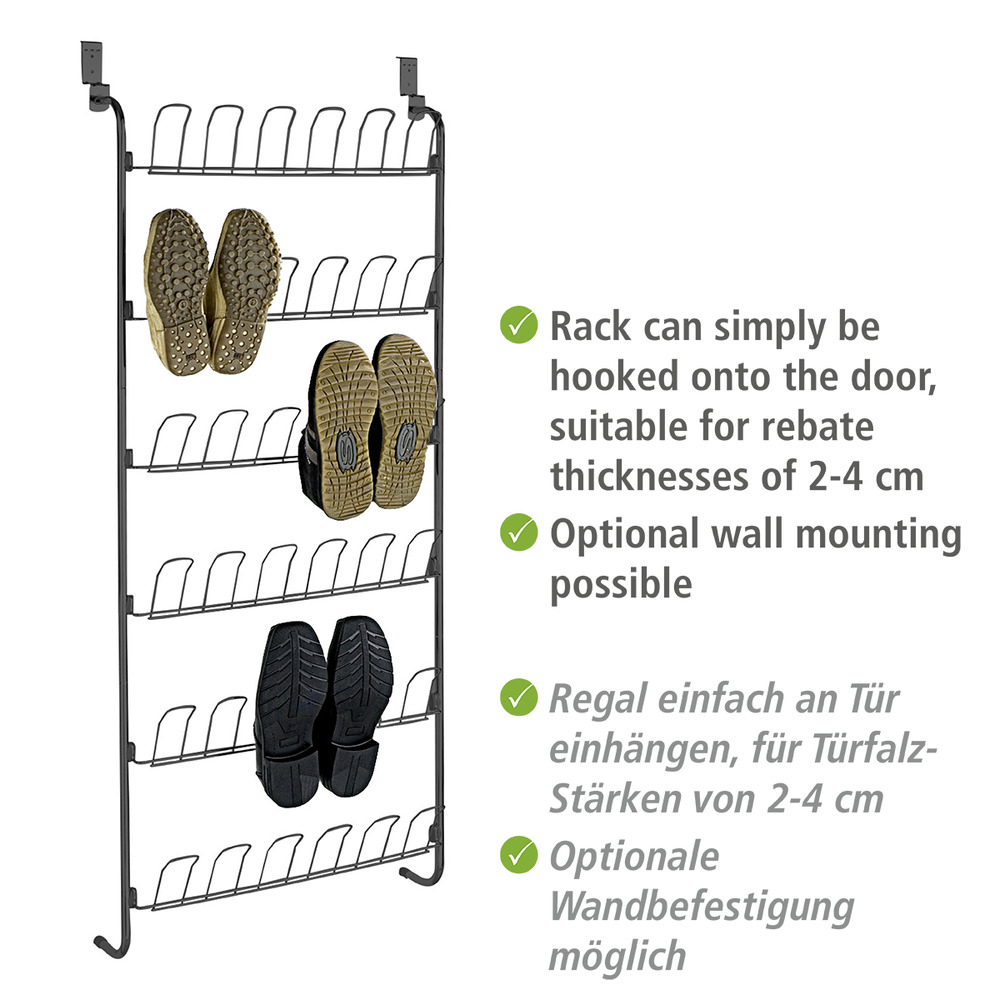 Türregal für Schuhe in schwarz