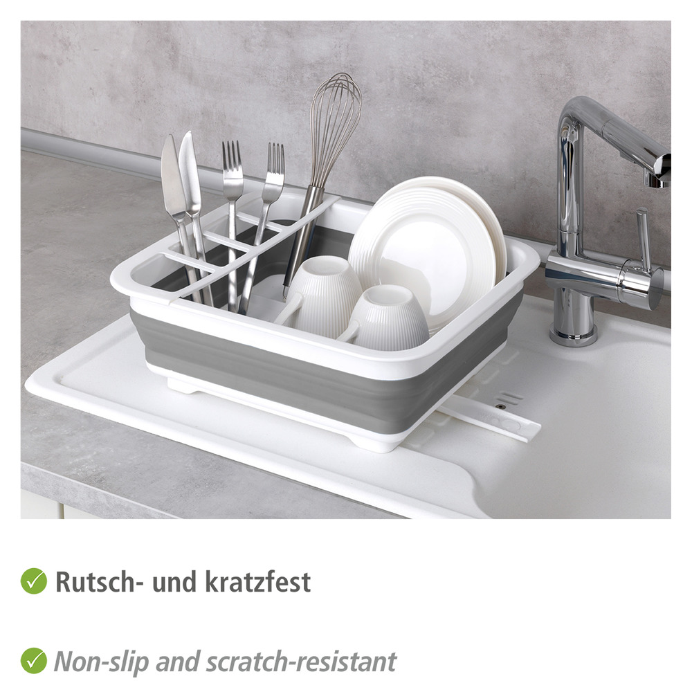 GAIA grau Geschirrabtropfer faltbar