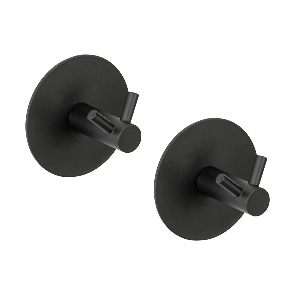 Wandhaken Duo Mod. MELETO, Schwarz, 2er Set