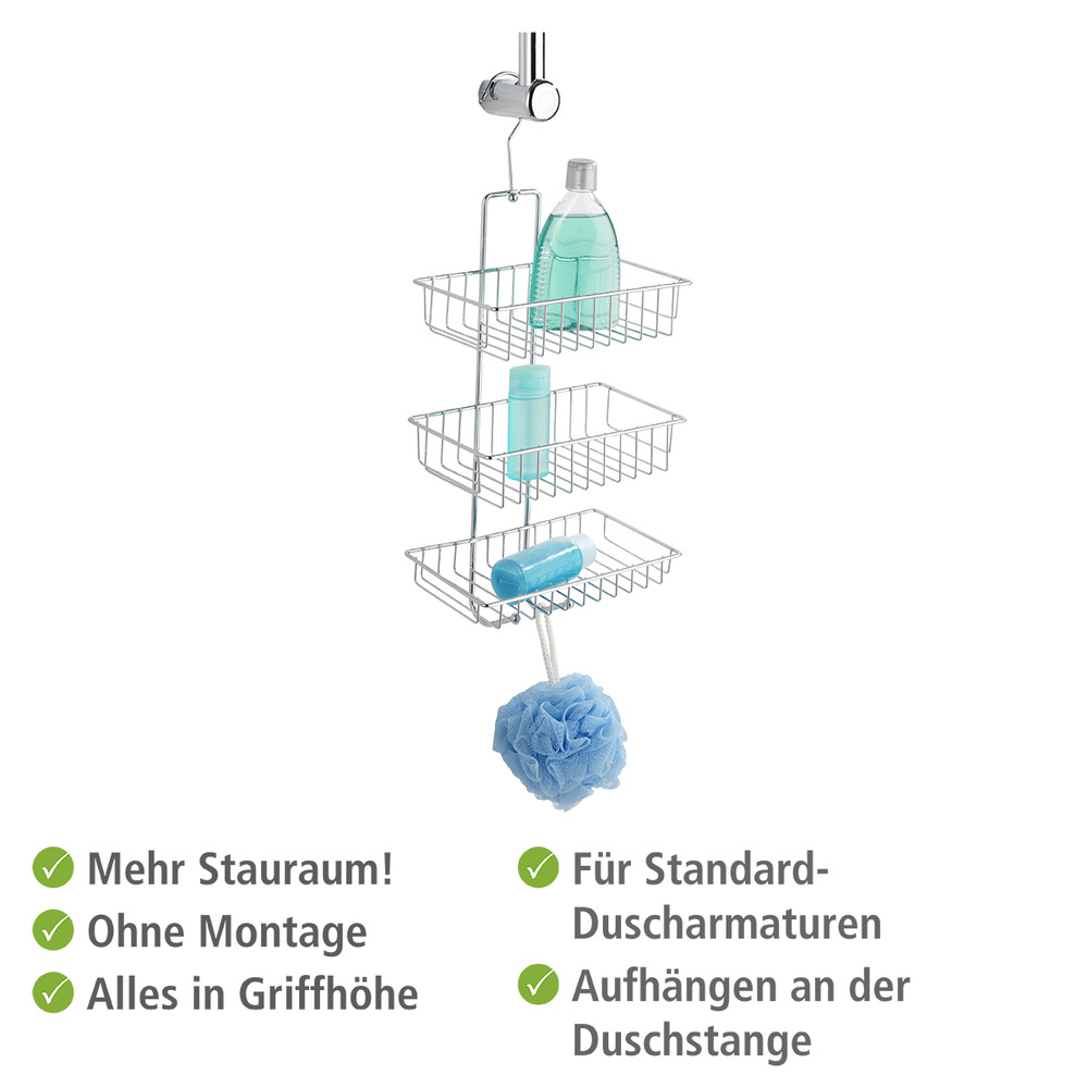 NIVALA Duschcaddy mit 3 Ablagen für Duschwand