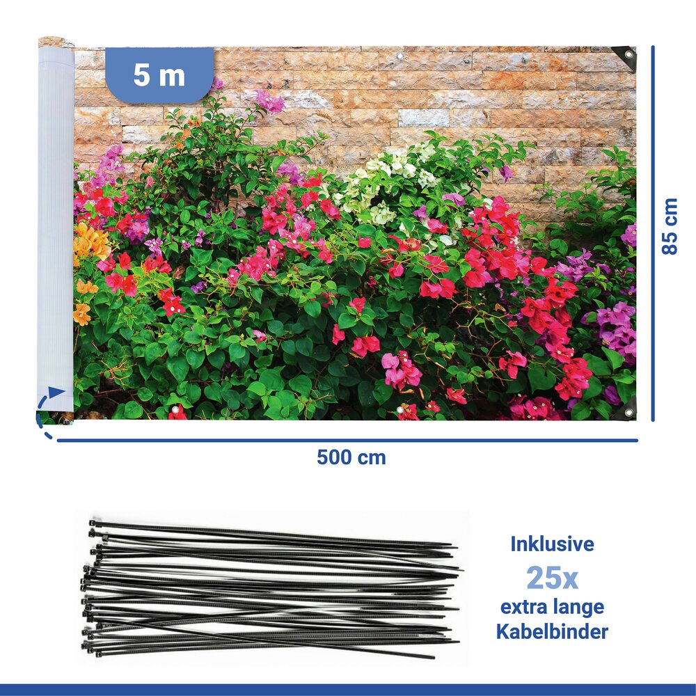 MAUERBLUMEN Balkon-Sichtschutz, 85x500 cm