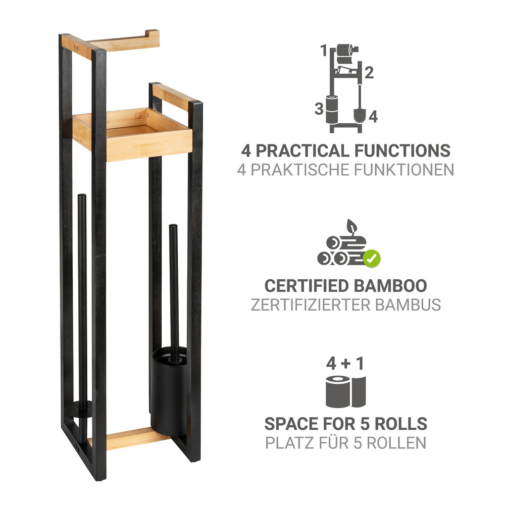 BRAIDI 4in1 Stand WC-Garnitur aus Bambus