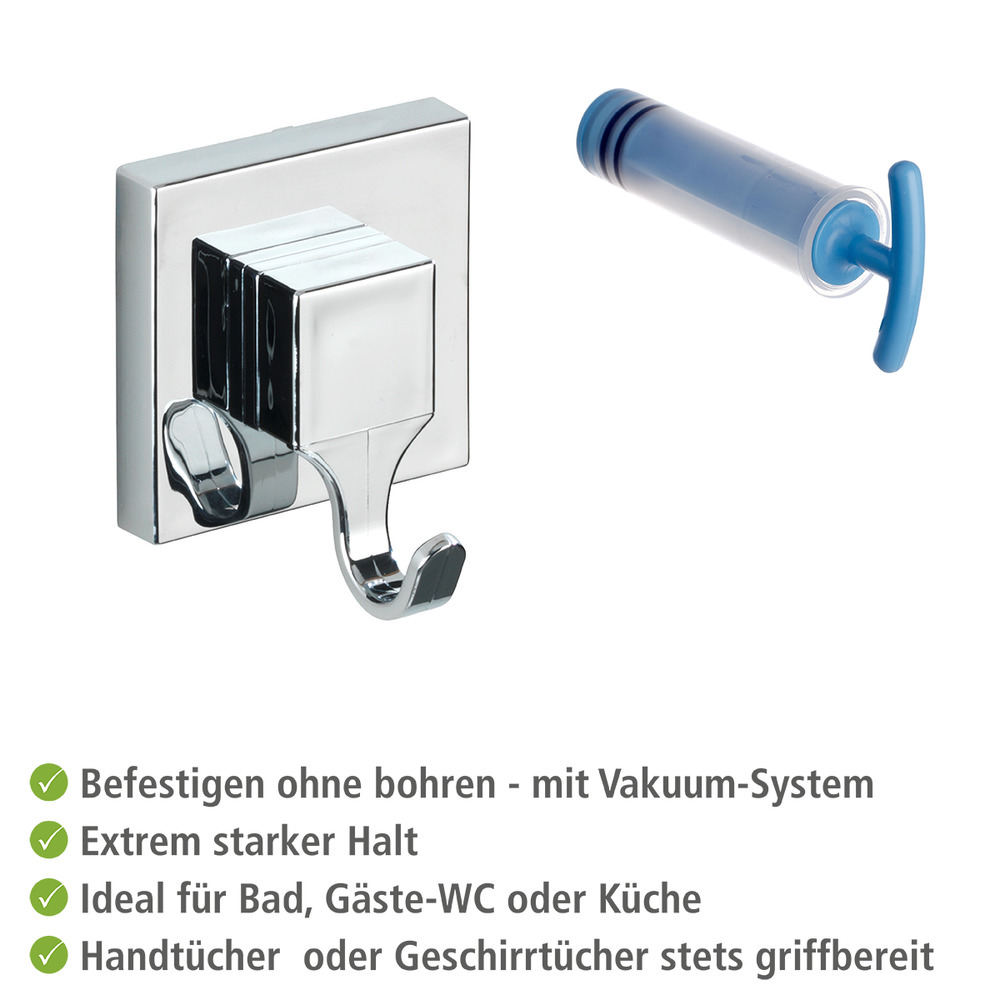 QUADRO eckig Vacuum-Loc® Wandhaken, 2er-Set