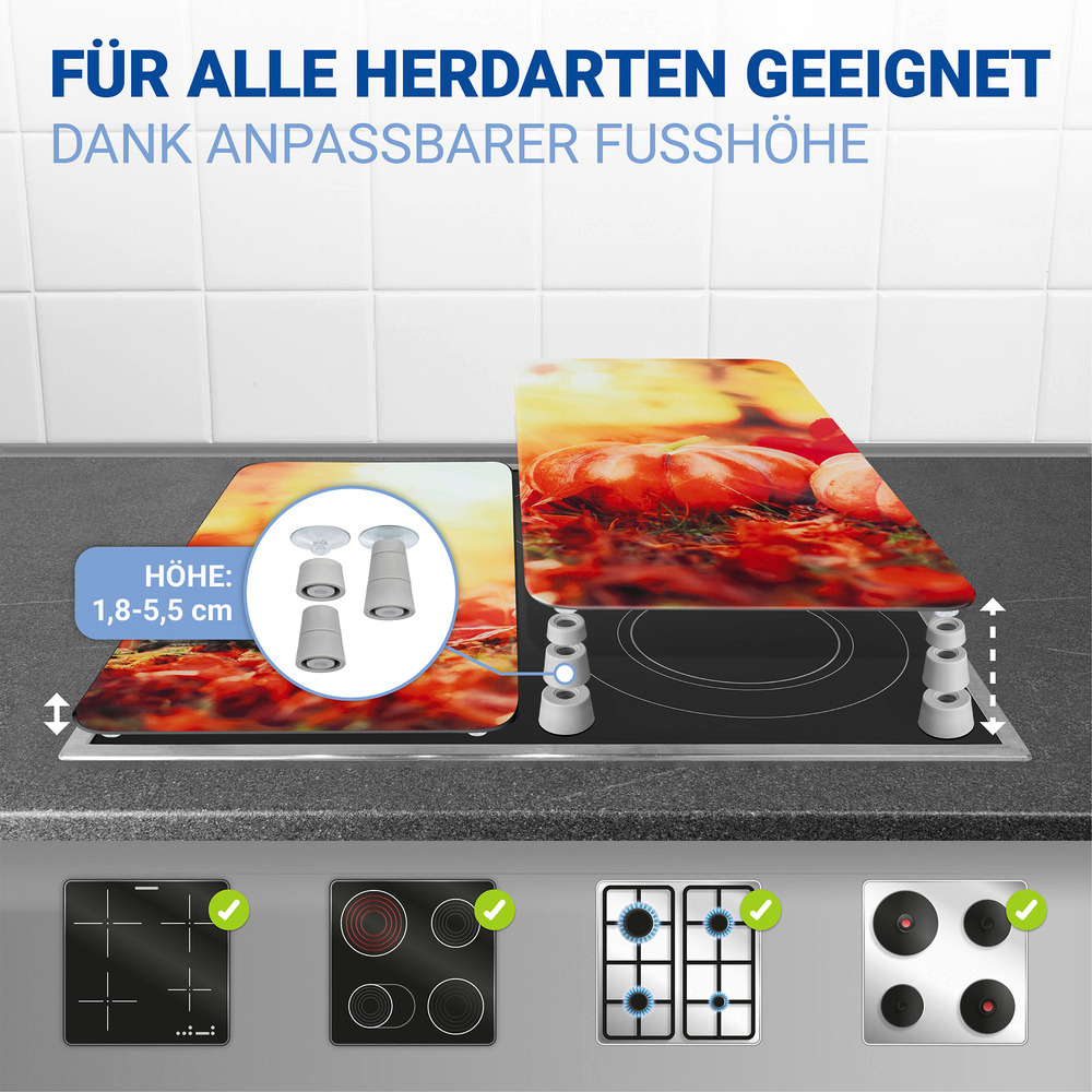 HERBST 2er-Set Herdabdeckplatten aus Glas
