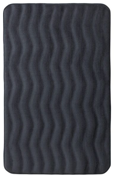 WAVES Grau Badteppich, 50x80 cm, Memory-Schaum