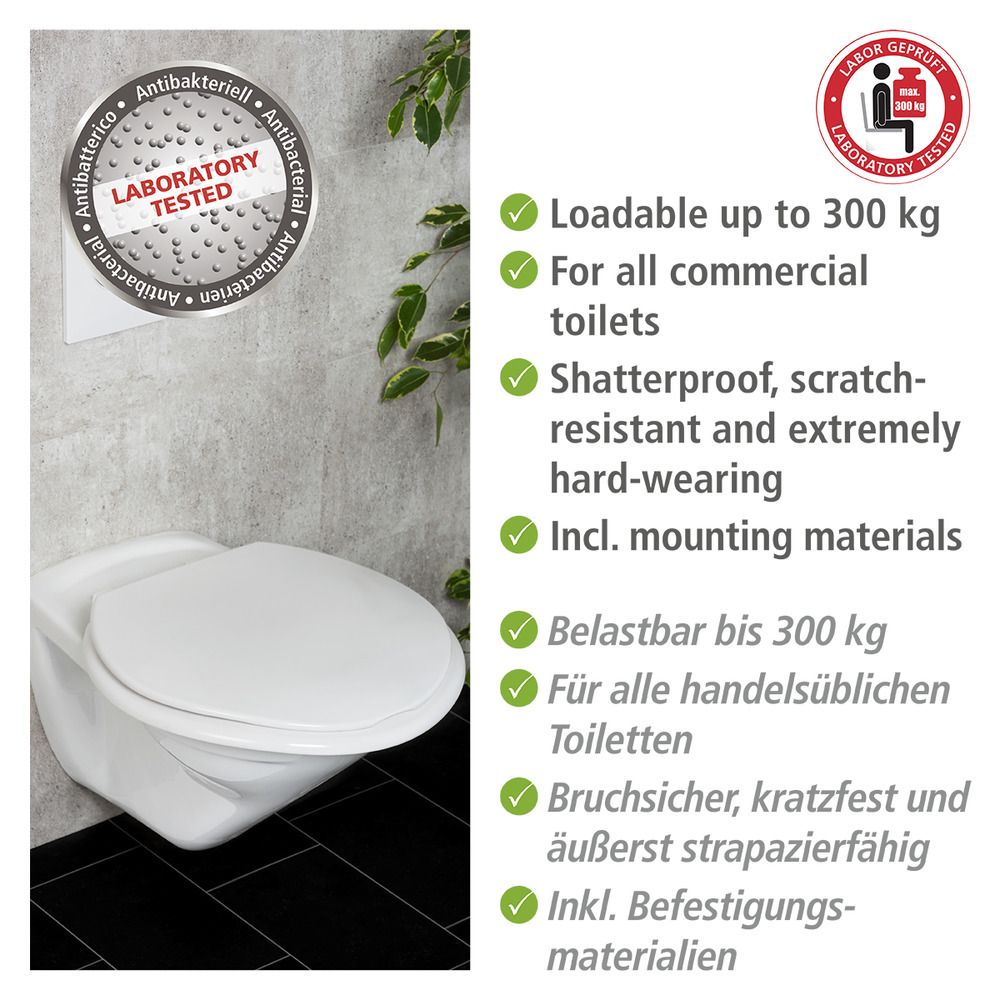WC-bril Torino XXL, wc-bril van onbreekbaar duroplast met extra breed