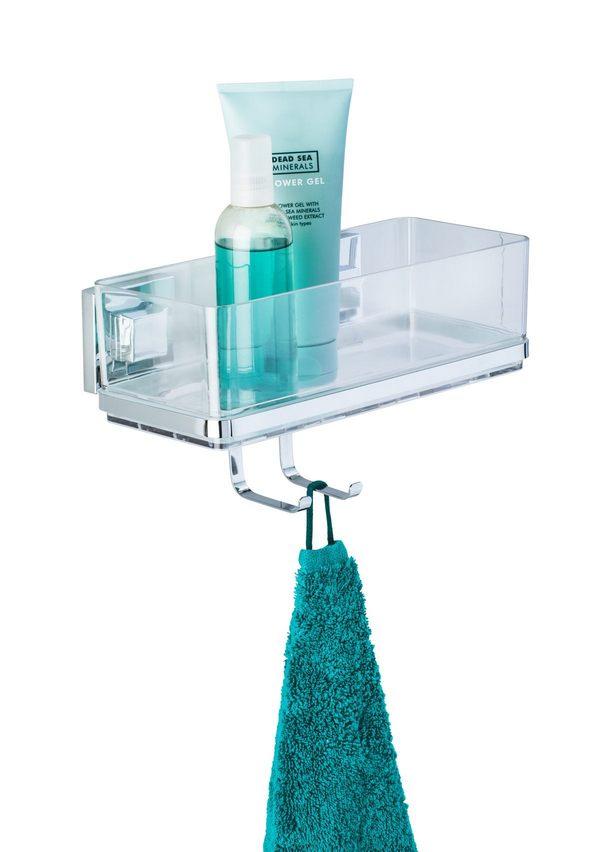 WENKO Turbo-Loc WC-Garnitur Quadro – Bürstenhalter & Papierhalter, Chrom, Ohne Bohren